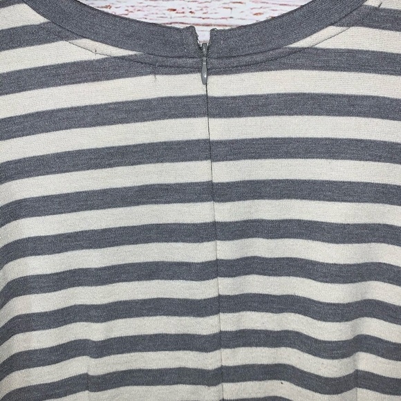Gap Stripe Ponte Dress Heather Gray Size Medium - Picture 8 of 10